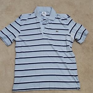 Lacoste blue stripe polo